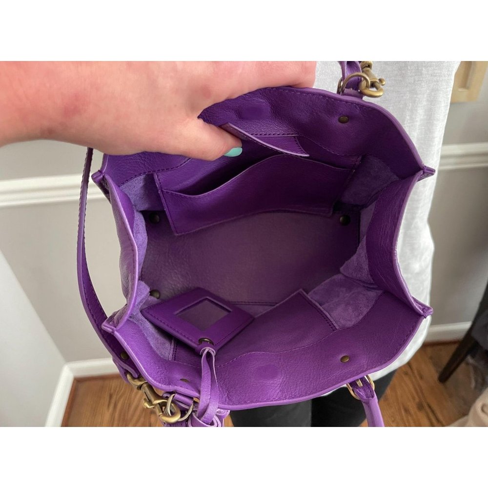 BALENCIAGA Mini Papier A4 Purple Leather Crossbody - Picture 11 of 11